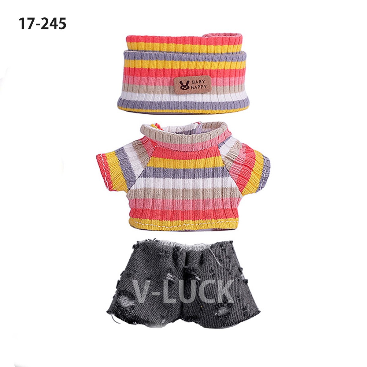 ラブブ 服 3点セット ドール服 ぬいぐるみ服 LABUBU 着せ替え