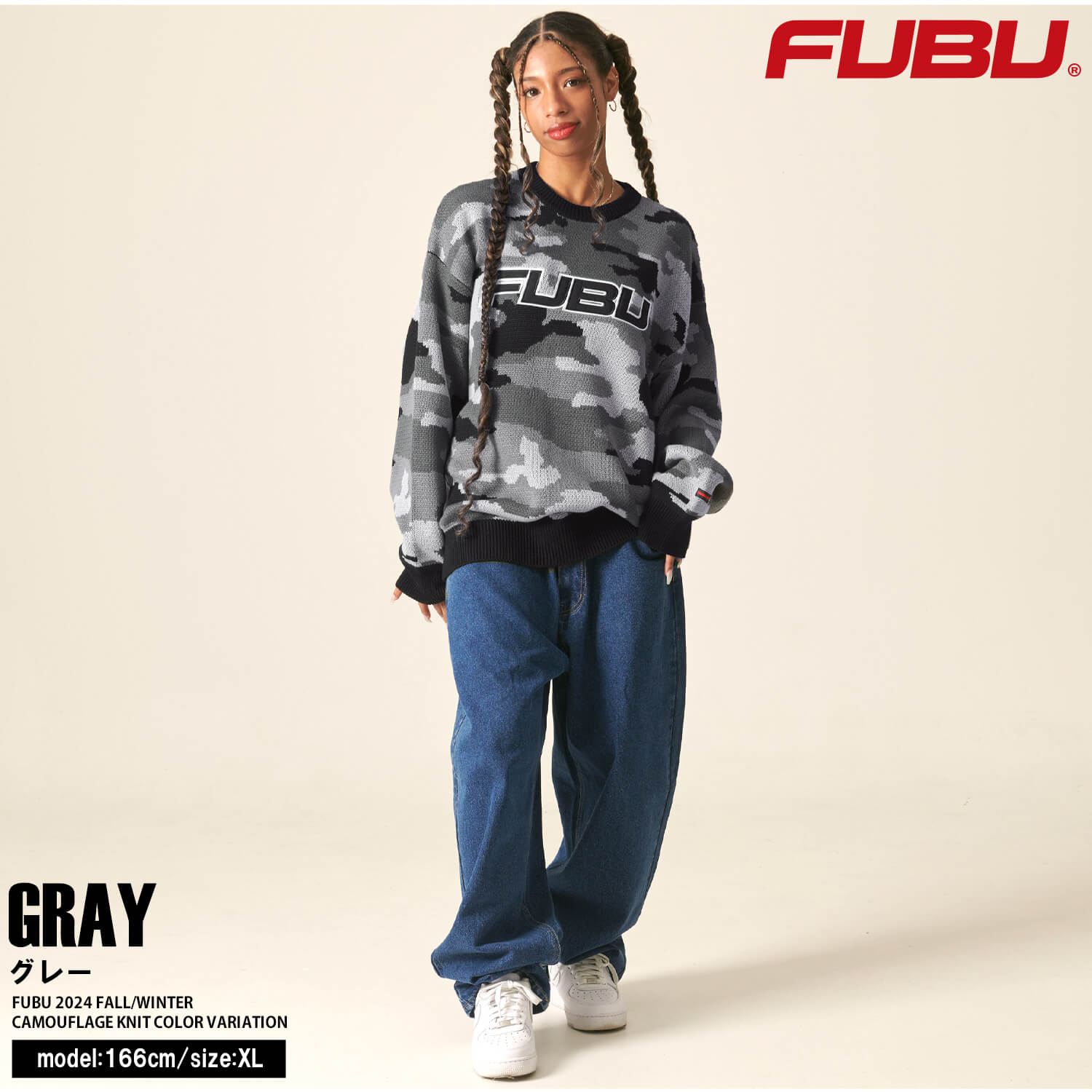 FUBU（フブ） セーター メンズ 長袖 秋 冬 ニット アクリル 綿混