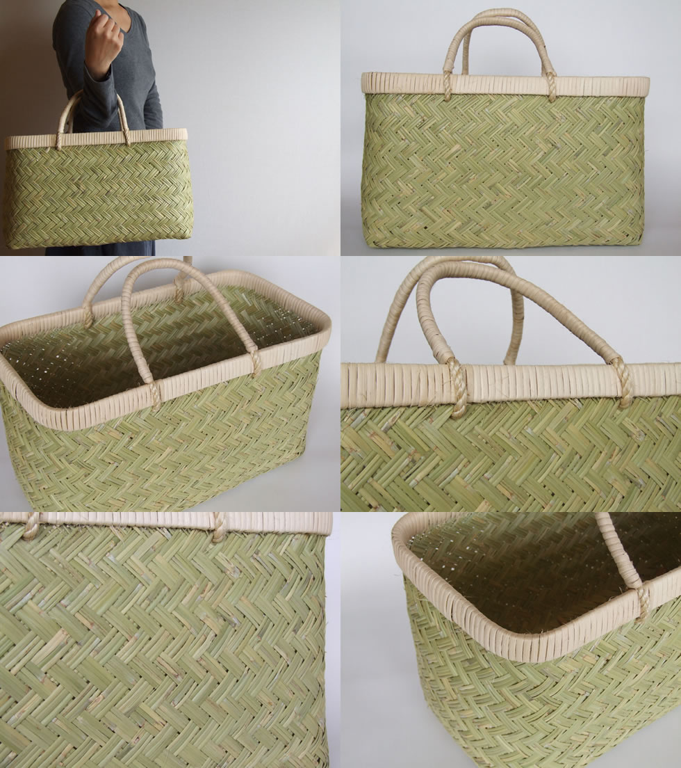 岩手県鳥越地区の竹細工 岩手県二戸 鳥越竹細工 スズ竹 市場かご 尺三