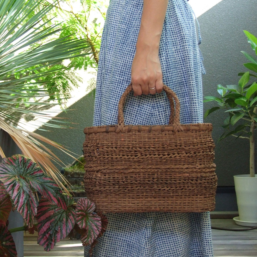 純国産 山葡萄かごバッグ 重ね重ね変わり棚編み : おまめ - 通販