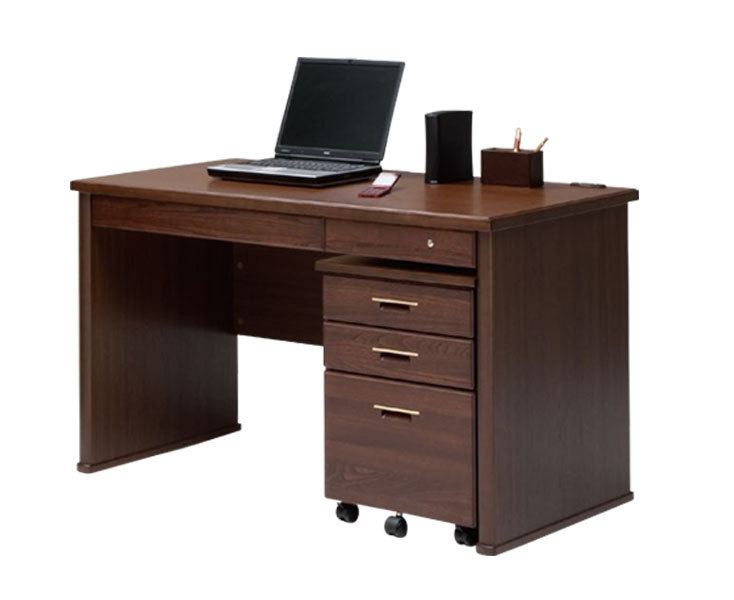 デスク ワゴン セット 木製 ブラウン 書斎 書斎デスク パソコンデスク