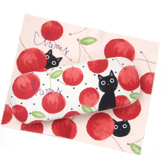 メガネケース 猫 クロス付き ハードケース めがねケース 眼鏡ケース