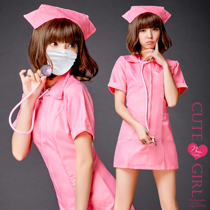 コスプレ ナース服 レディース 衣装 仮装 ピンク ナース ワンピース