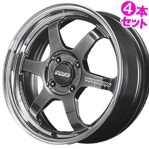 4本価格) 15インチ 5.5J 4/100 レイズ ボルクレーシング TE37KCR PM