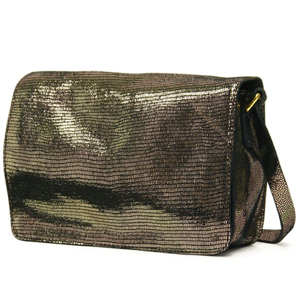 かぶせショルダーバッグ シャイニーレザー ミニショルダー ブランド