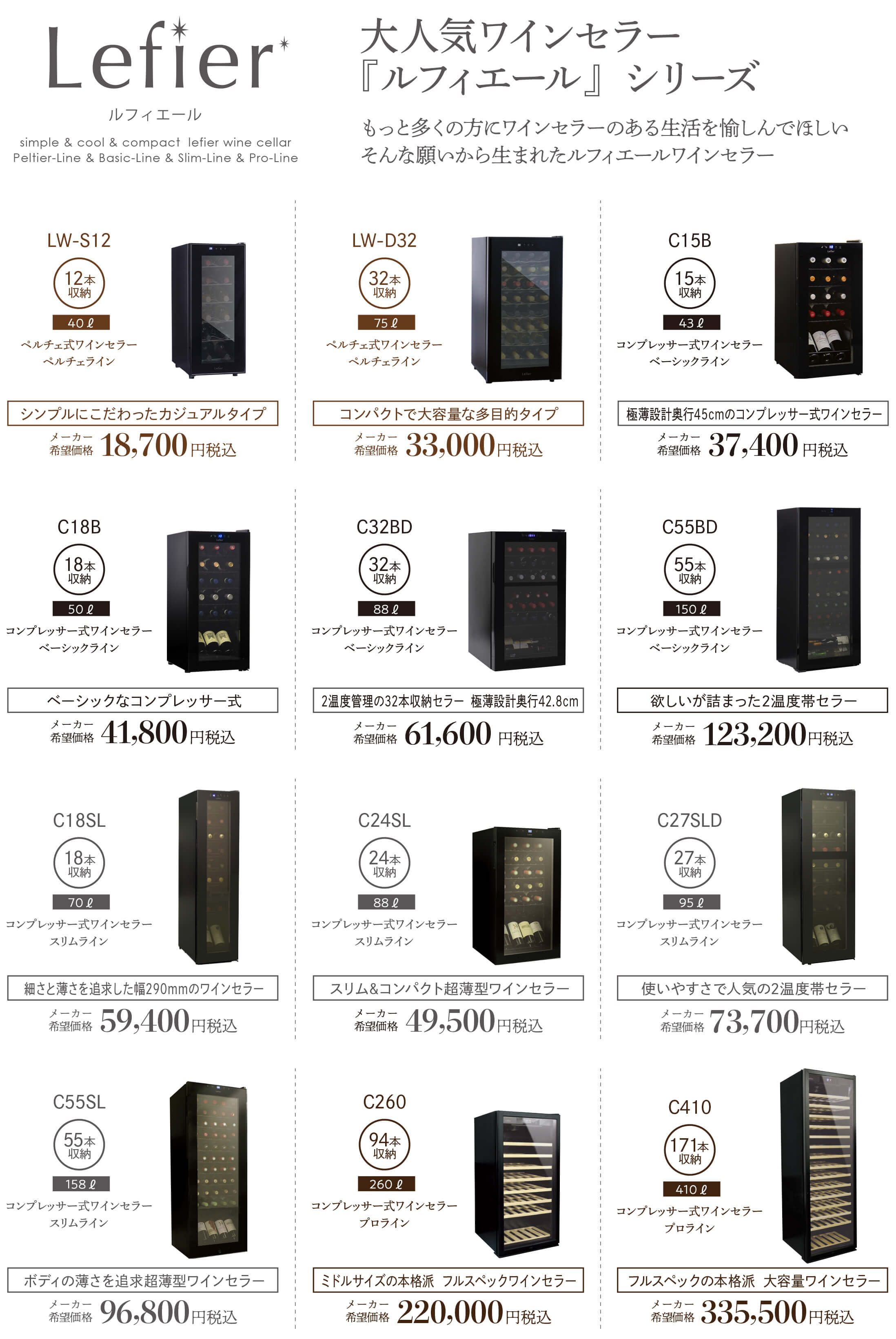 Lefier（ルフィエール） ワインセラー R&W27+ (C27SLD) コンプレッサー