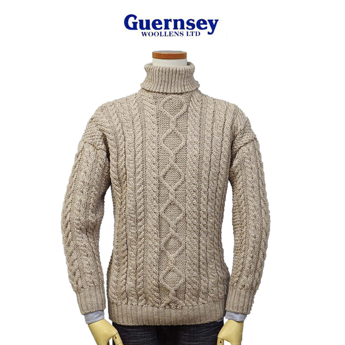 Guernsey Woollens 爆買 ガンジーウーレンズ アラン タートルネック