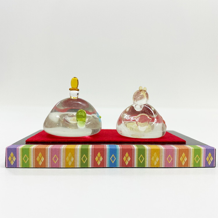 ガラス細工 ミニチュア 雛飾り-京花- 硝子細工 トンボ玉 雛壇 玄関