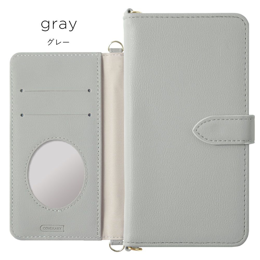 AQUOS wish wish4 ケース 手帳型 ショルダー おしゃれ ミラー付き