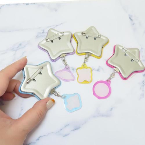 星のカービィ グッズ 缶バッジ キャラクター チャーム付き星型