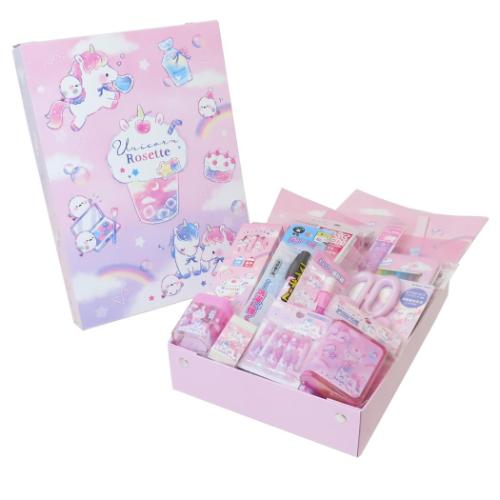 16点文房具セット ユニコーンロゼット 文具セット カミオジャパン