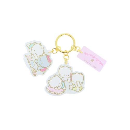 ニャニィニュニェニョン キーリング 3連アクリルキーホルダー レトロ