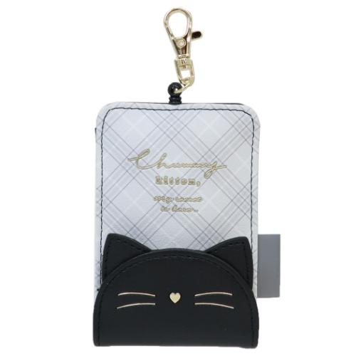 リール付きキーケース キーケース チャミーキトゥン ブラック クーリア