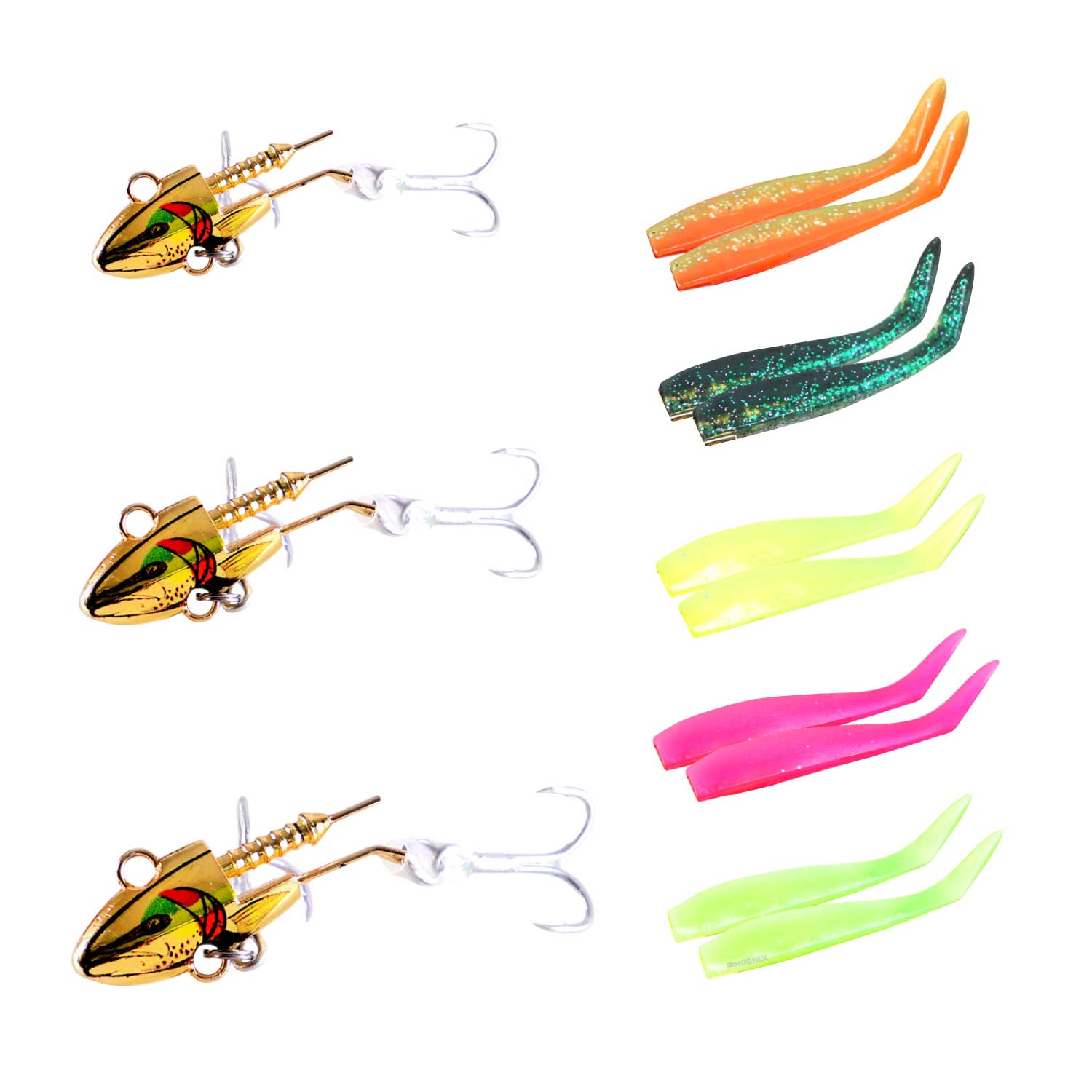 CKファクトリー ジグヘッド ワーム 5カラーセット 14g 21g 27g 夜光