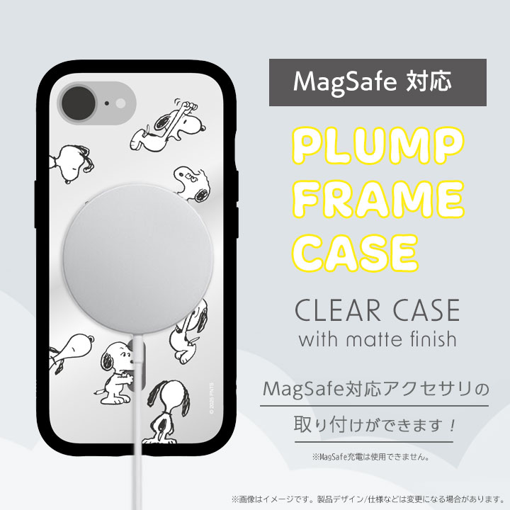 iPhone16e MagSafe対応プランプフレームケース スヌーピー SNOOPY