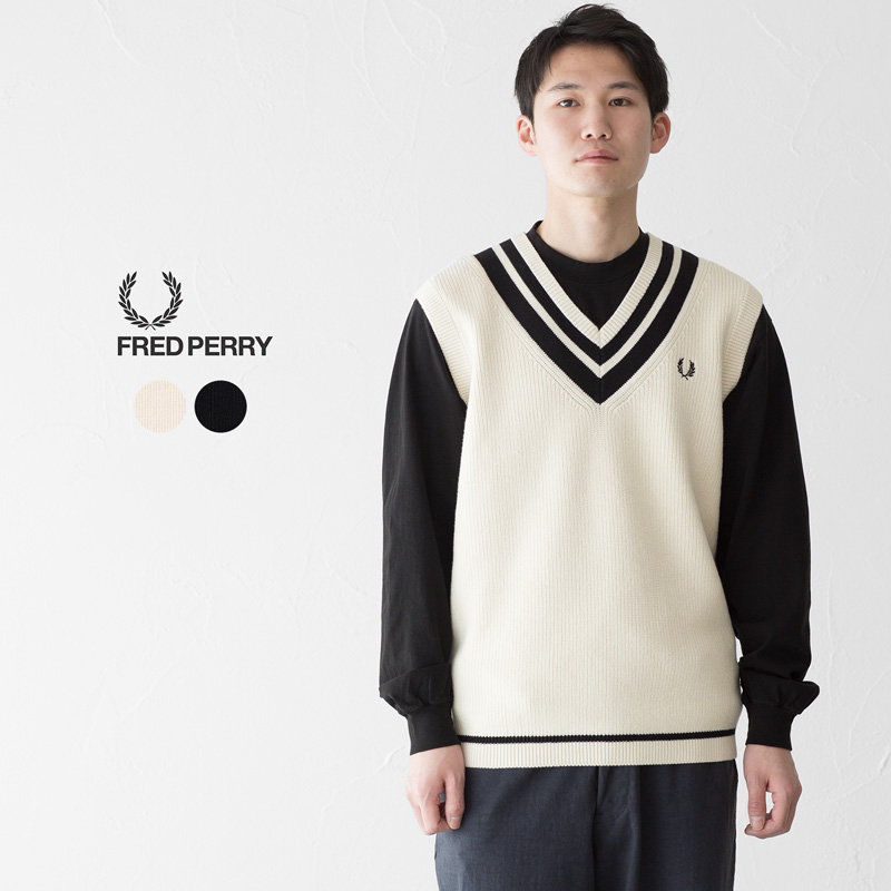 FRED PERRY（フレッドペリー） チルデン ベスト ストライプド Vネック