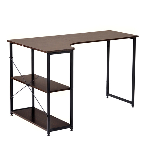 爆買WEEK☆全品5%引クーポン利用】パソコンデスク L字 120cm 2段