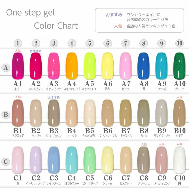 ジェルネイル ワンステップジェル カラージェル いきなりジェルネイル