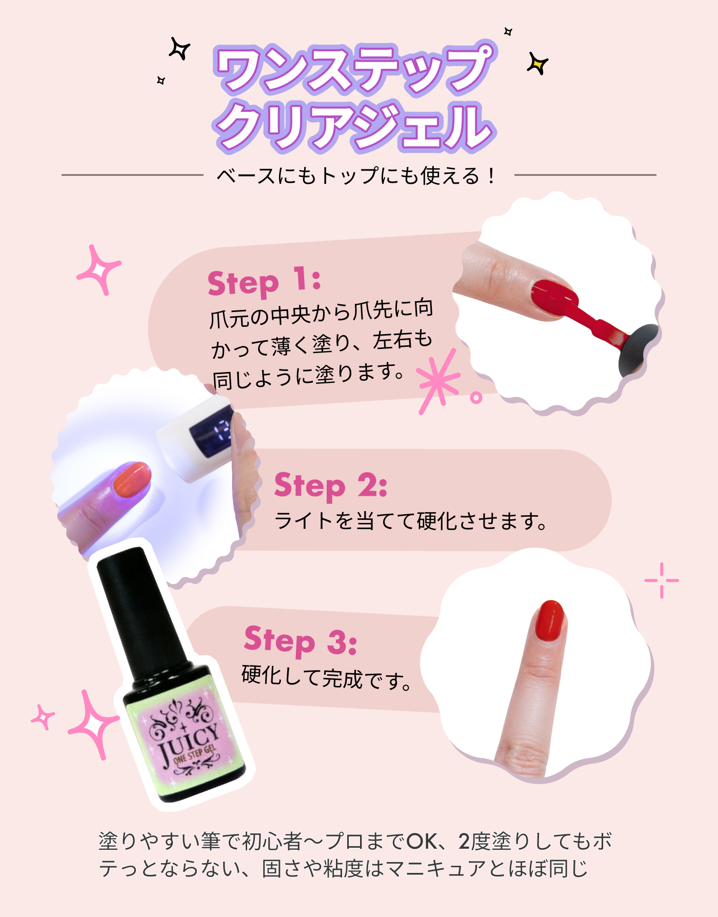 ジェルネイルキット 5色カラージェルセット付き 豪華 ジェルネイル