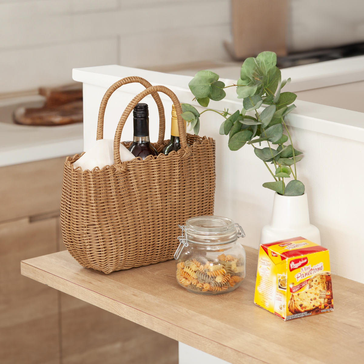 バスケット ジョルジア かごバッグ 持ち手 （ 洗える カゴ 収納 バッグ