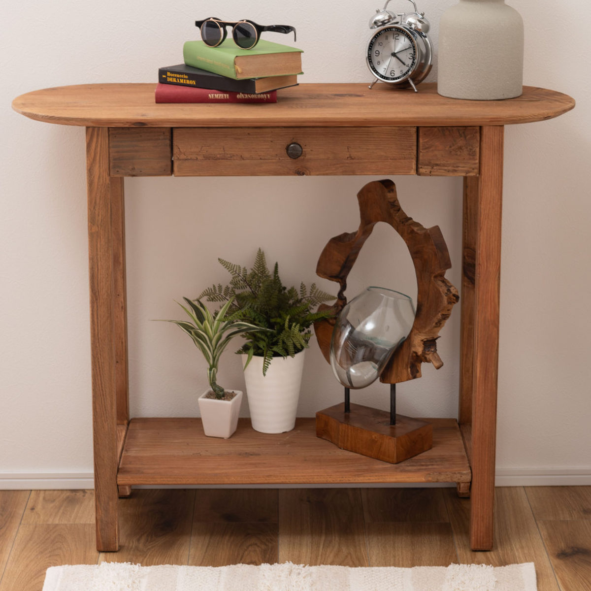 東谷 コンソール 幅95cm 引出し付 パイン古材 ヴィンテージ （ スリム