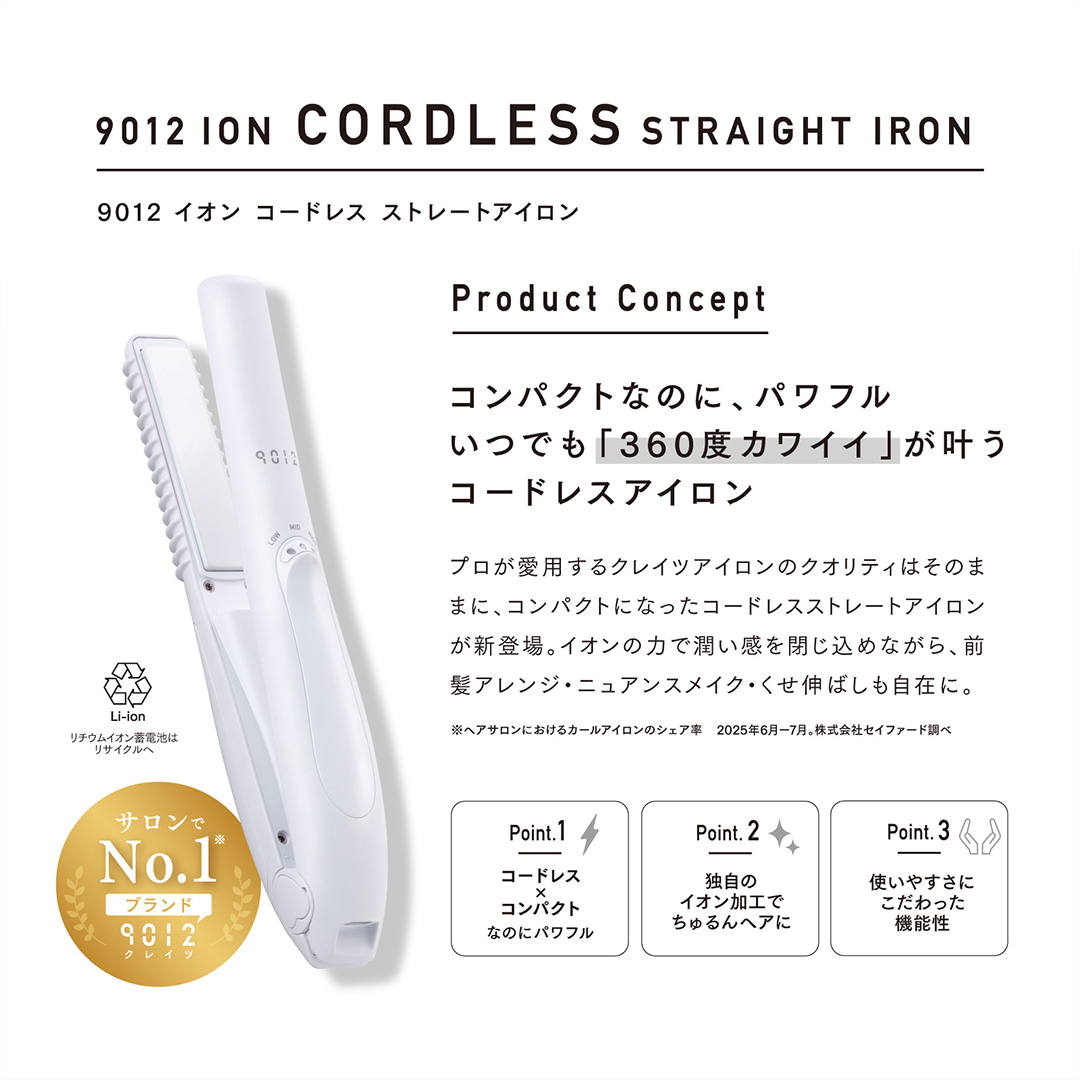 CREATEs（クレイツ） ストレートアイロン コードレス ミニ ヘア