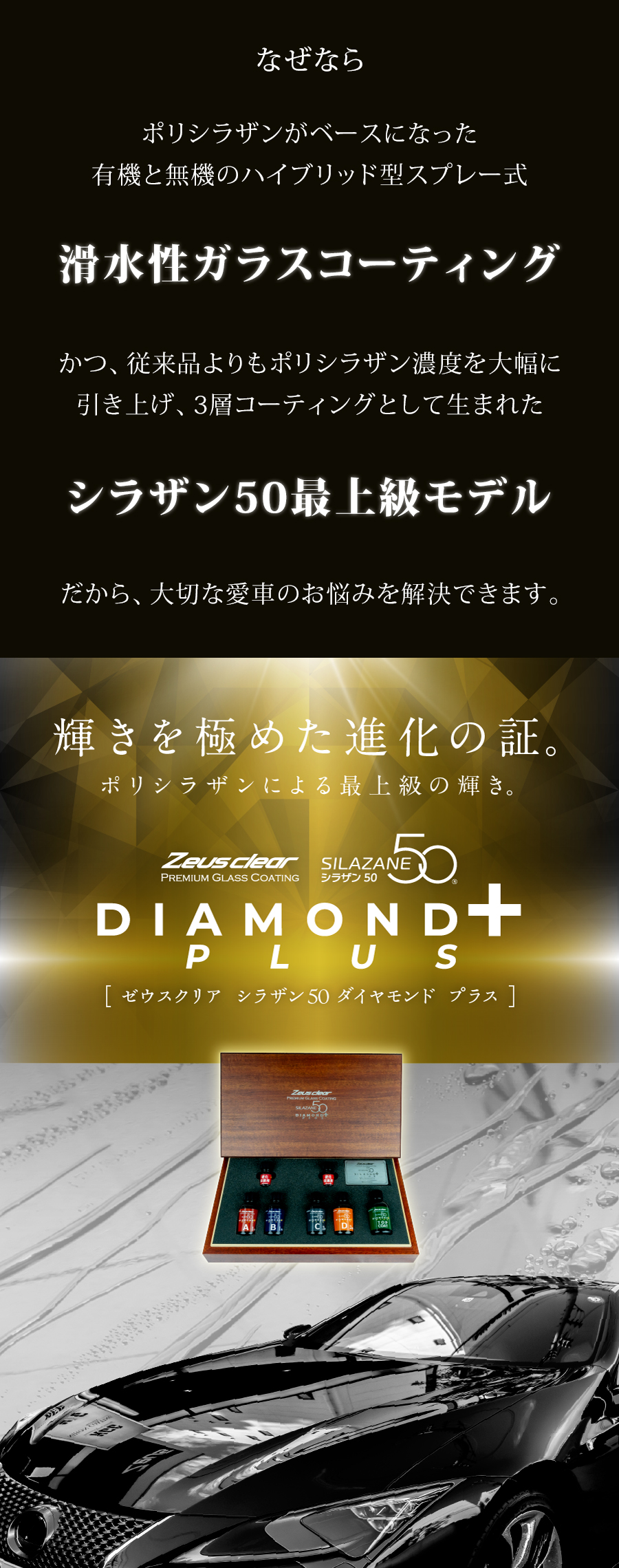 Zeus clear シラザン50 ダイヤモンドプラス スプレー式 ガラス
