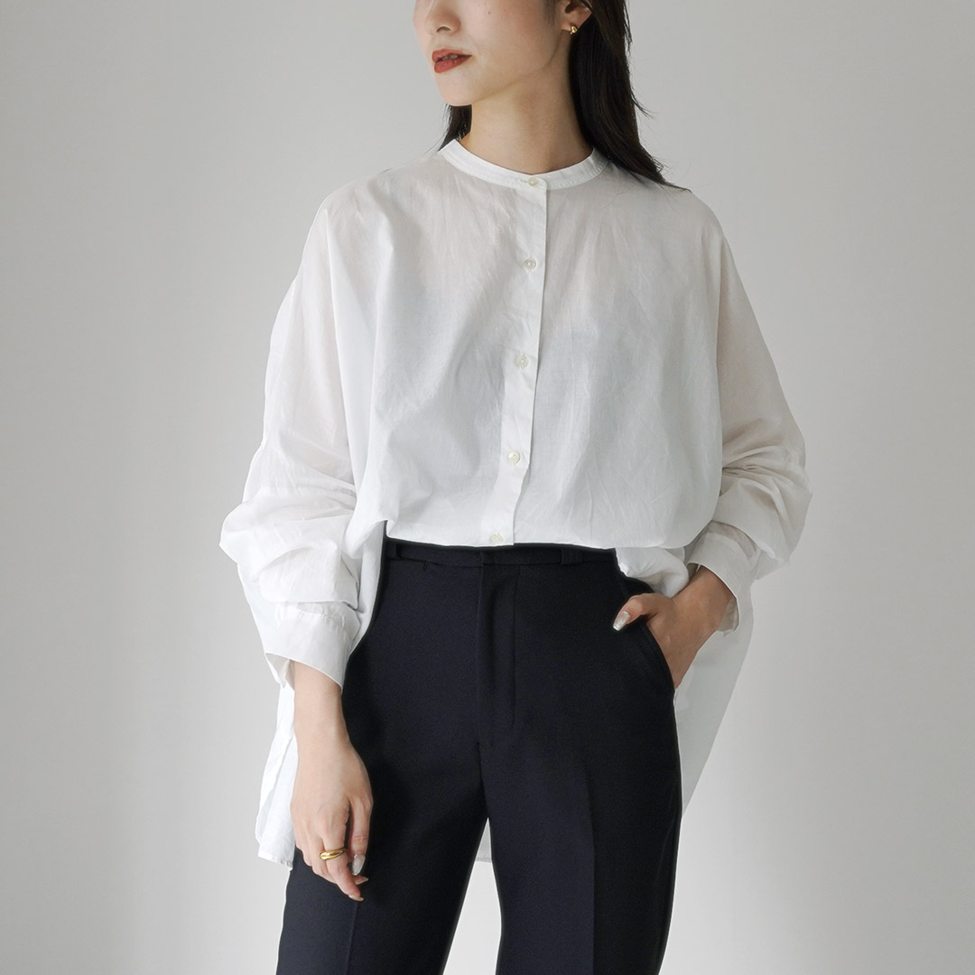 mizuiroind（ミズイロインド） バックギャザー ワイドシャツ