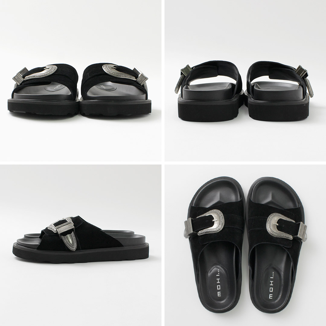 MOHI（モヒ） バックルスエード サンダル / レディース フラット 本革