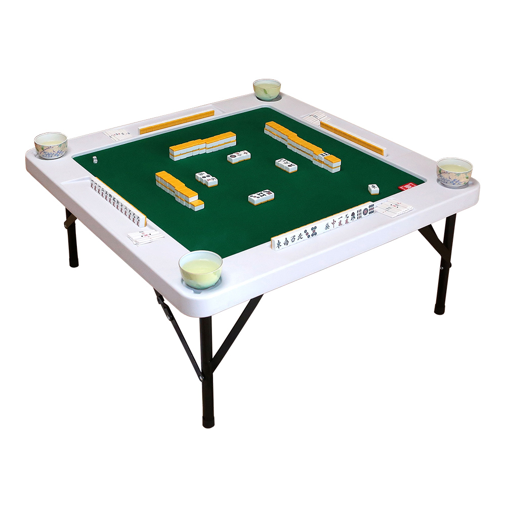 二つ折り 麻雀卓 麻雀牌 セット 折りたたみ 高さ2段階調整 小型 軽量