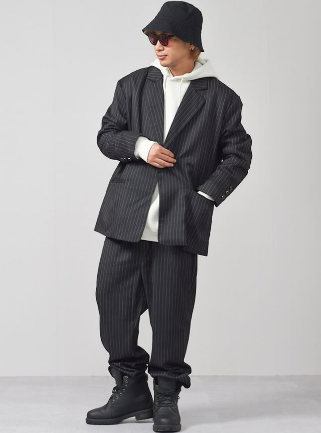 スーツ メンズ おしゃれ ストライプ柄 セットアップ 上下セット