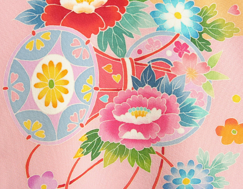 お宮参り着物 絹100％ 正絹女児初着 本加賀友禅 浜ちりめん生地 濃淡