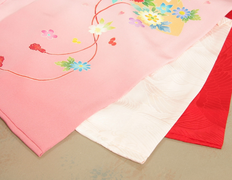 お宮参り着物 絹100％ 正絹女児初着 本加賀友禅 浜ちりめん生地 濃淡