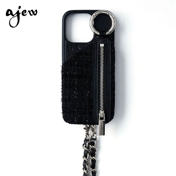 ajew（エジュー） iPhoneProMax対応 ajew tweed cadenas zipphone case