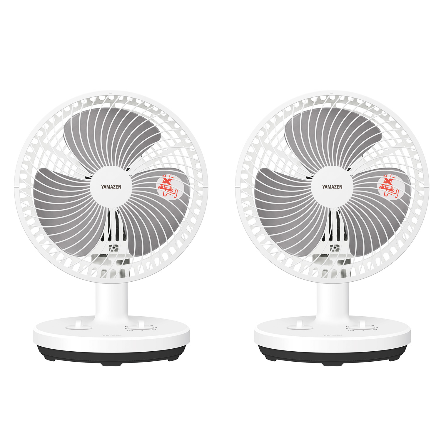 山善（YAMAZEN） 2個セット 扇風機 卓上扇風機 左右首振り 18cm 切