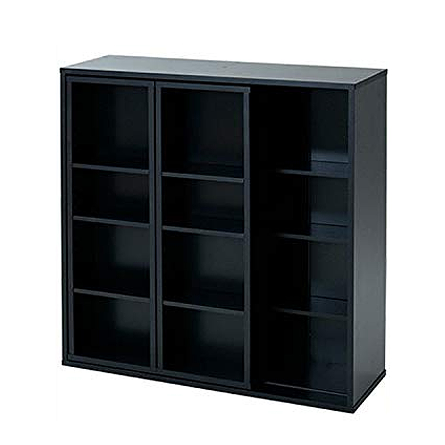 山善（YAMAZEN） 本棚 大容量 2個組 スライド本棚 ダブルスライド 幅90