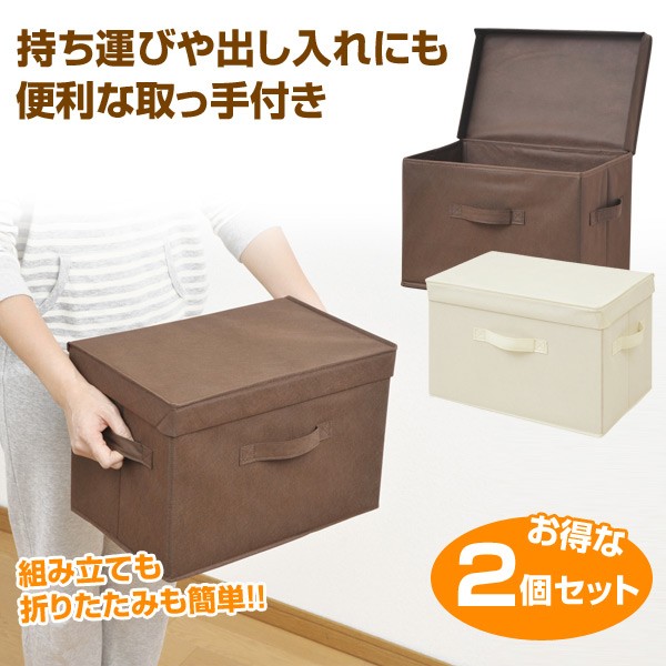 山善（YAMAZEN） 収納ケース フタ付き収納ボックス 2個組 YTCF-2PF