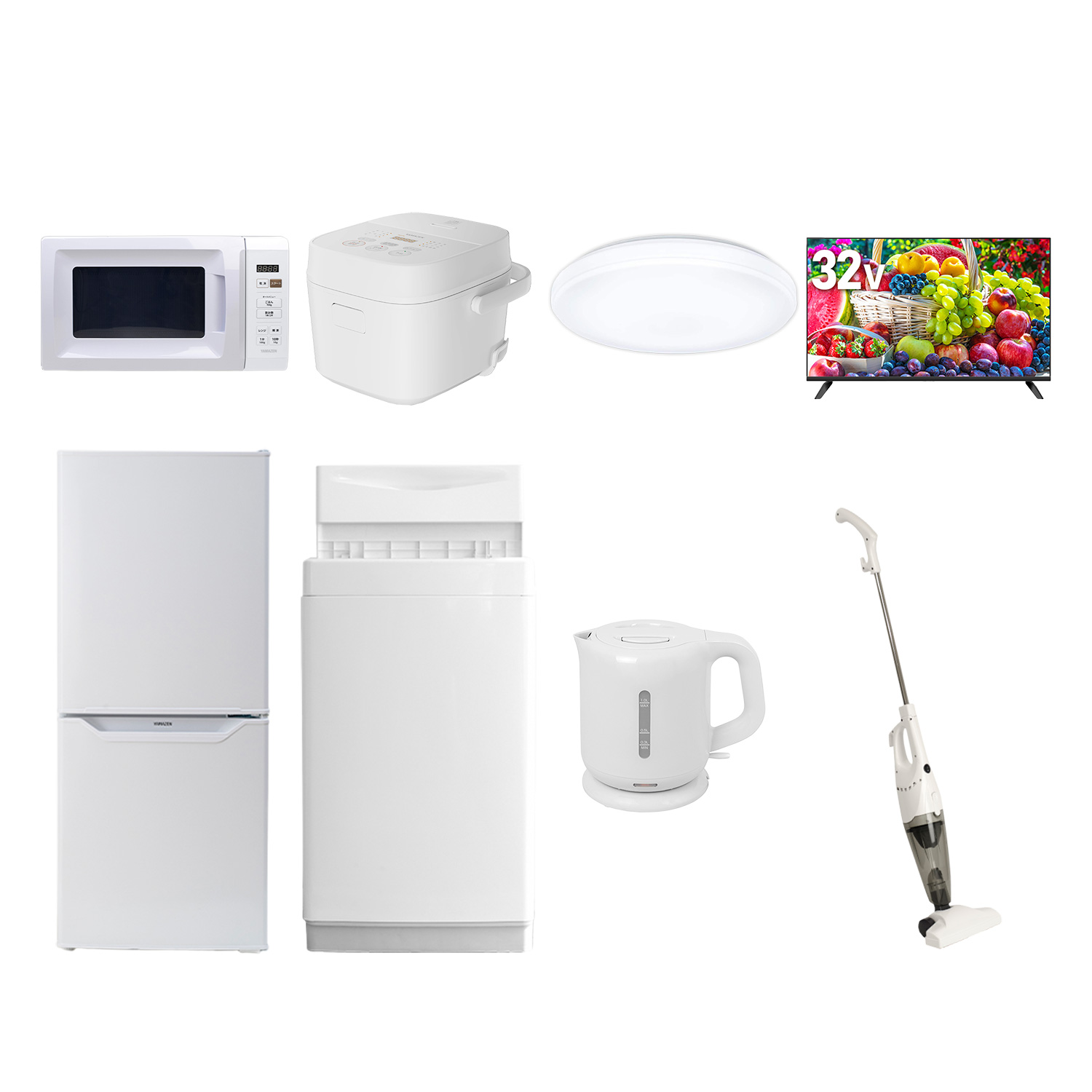 山善（YAMAZEN） 家電セット 一人暮らし 8点セット 冷蔵庫 106L 洗濯機