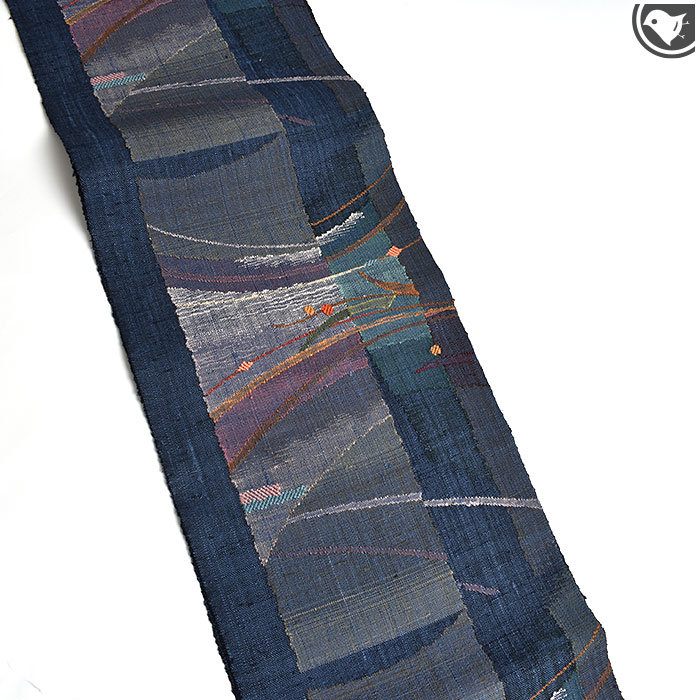 訳あり帯！)西陣織 老舗 渡文 謹製 手織り 真綿紬 八寸 名古屋帯（お