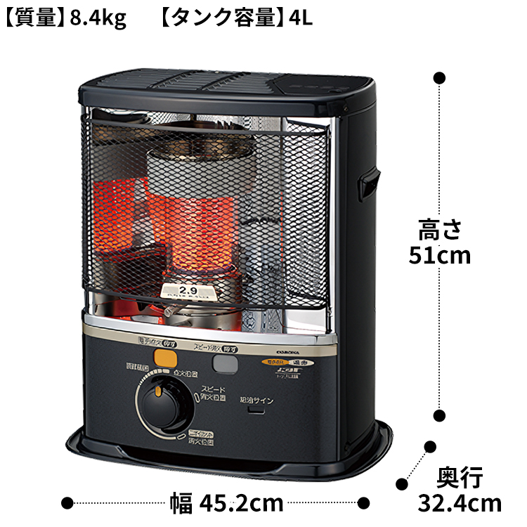 CORONA（コロナ） ストーブ 石油ストーブ ポータブル ダークグレー木造
