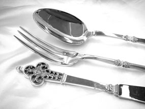 クリストフル スターリングシルバー マルリー 1438 サービングフォーク