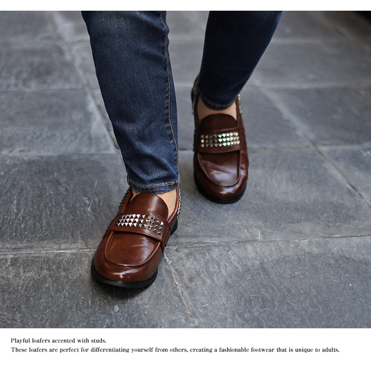 SOMEDIFF（サムディフ） ローファー メンズ おしゃれ スタッズ