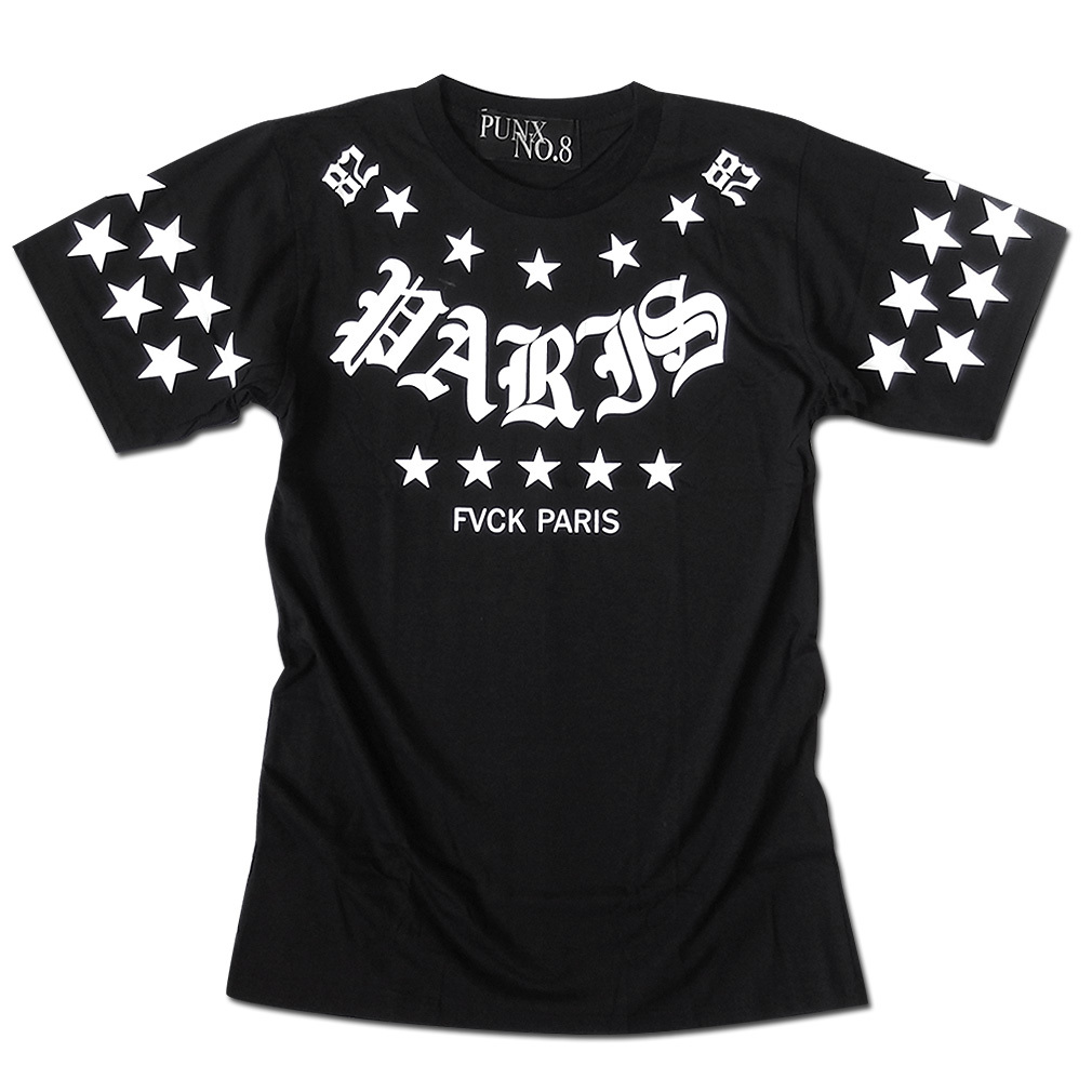 Tシャツ ロゴ プリント メンズ 袖 メッセージ パンク ロック バイカー