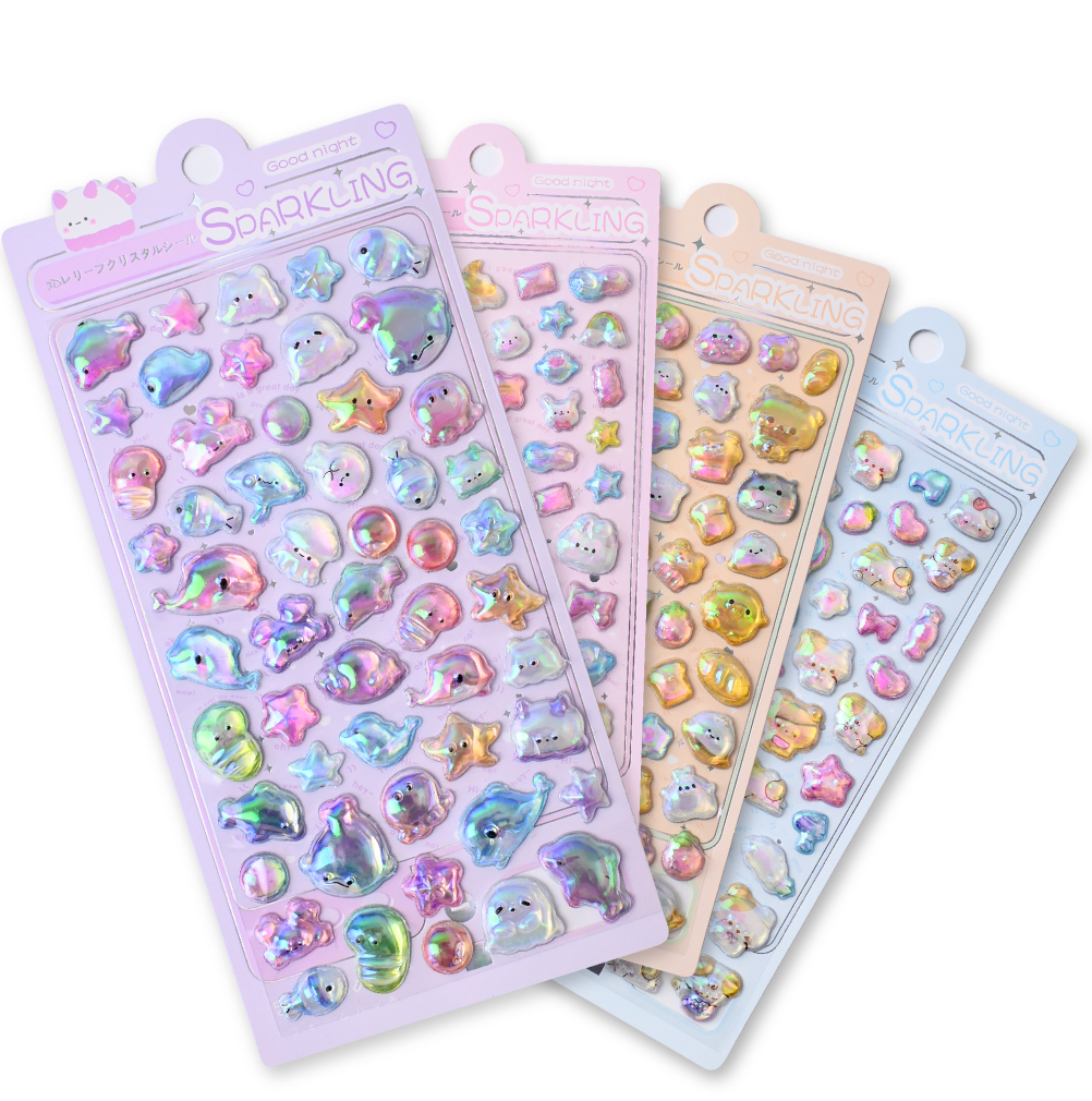 再入荷 】シール ドロップシール オーロラ 樹脂 ぷくぷく ボンボン 3D