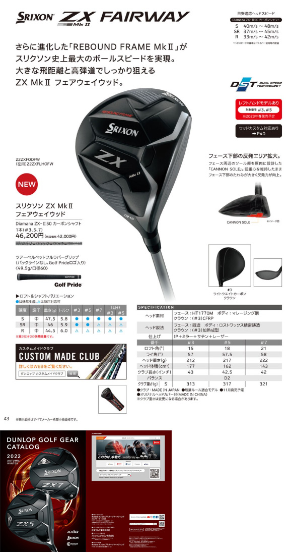 SRIXON DUNLOP ダンロップ 日本正規品 スリクソン ZX Mk II