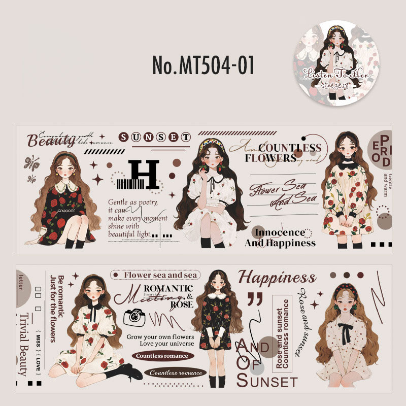 コラージュ 素材 マスキングテープ マステ 人物 女性 女の子 かわいい