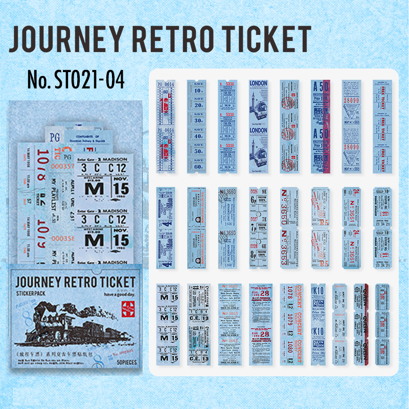 コラージュ 素材 シール チケット 切符 ジャンクジャーナル