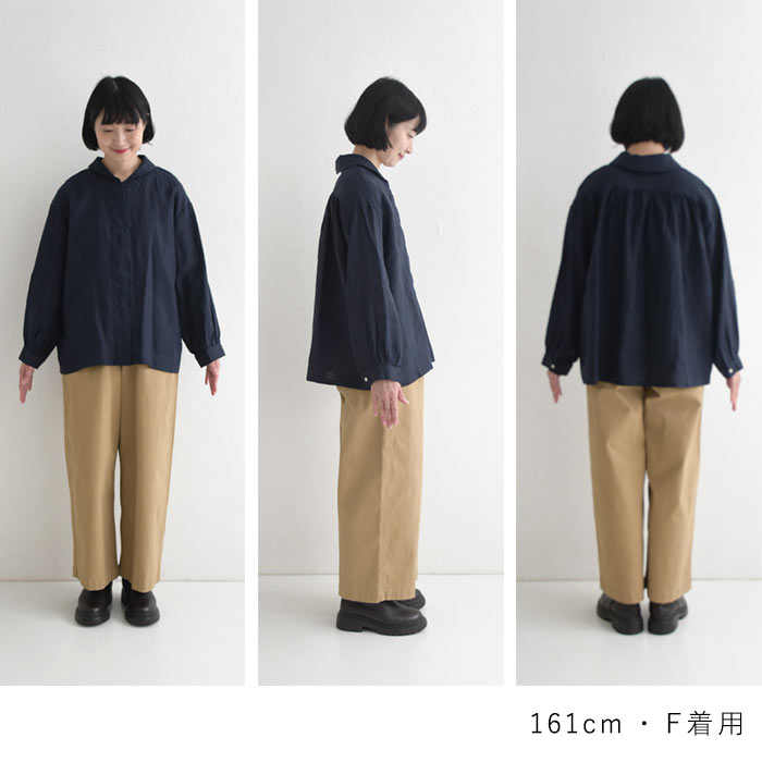 08Mab（ゼロハチマブ） ブラウス シャツ 長袖 レディース 08Mab 14番手