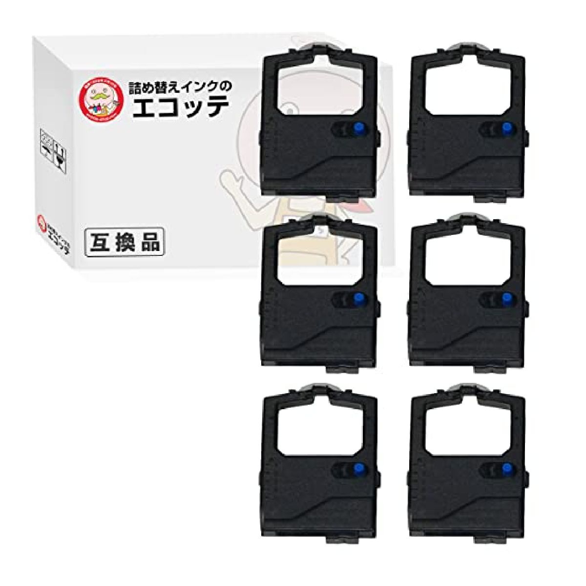 エコッテ JFQC0005205 東芝テック用 インクリボンカセット 黒 2個