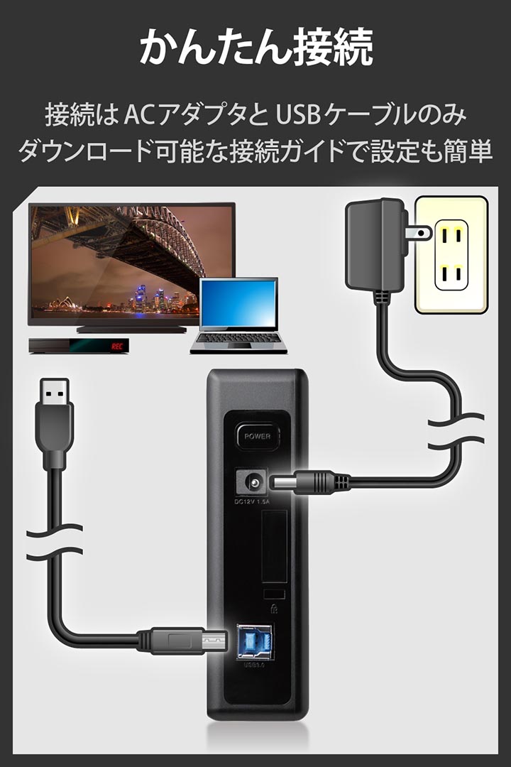 ELECOM（エレコム） 外付けHDD SeeQVault Desktop Drive USB3.2 (Gen1